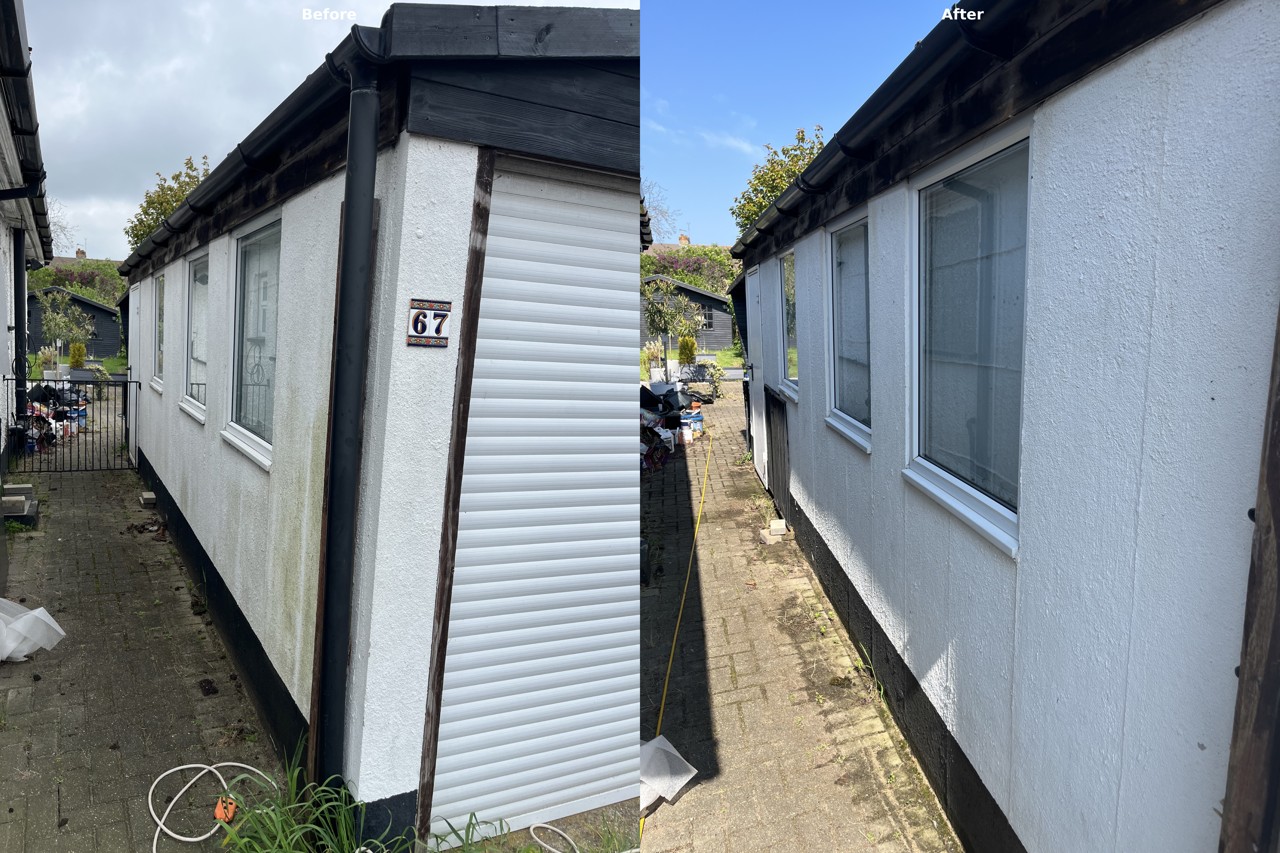 Garage windows and walls cleaned in Westcliff-on-Sea (SS0)